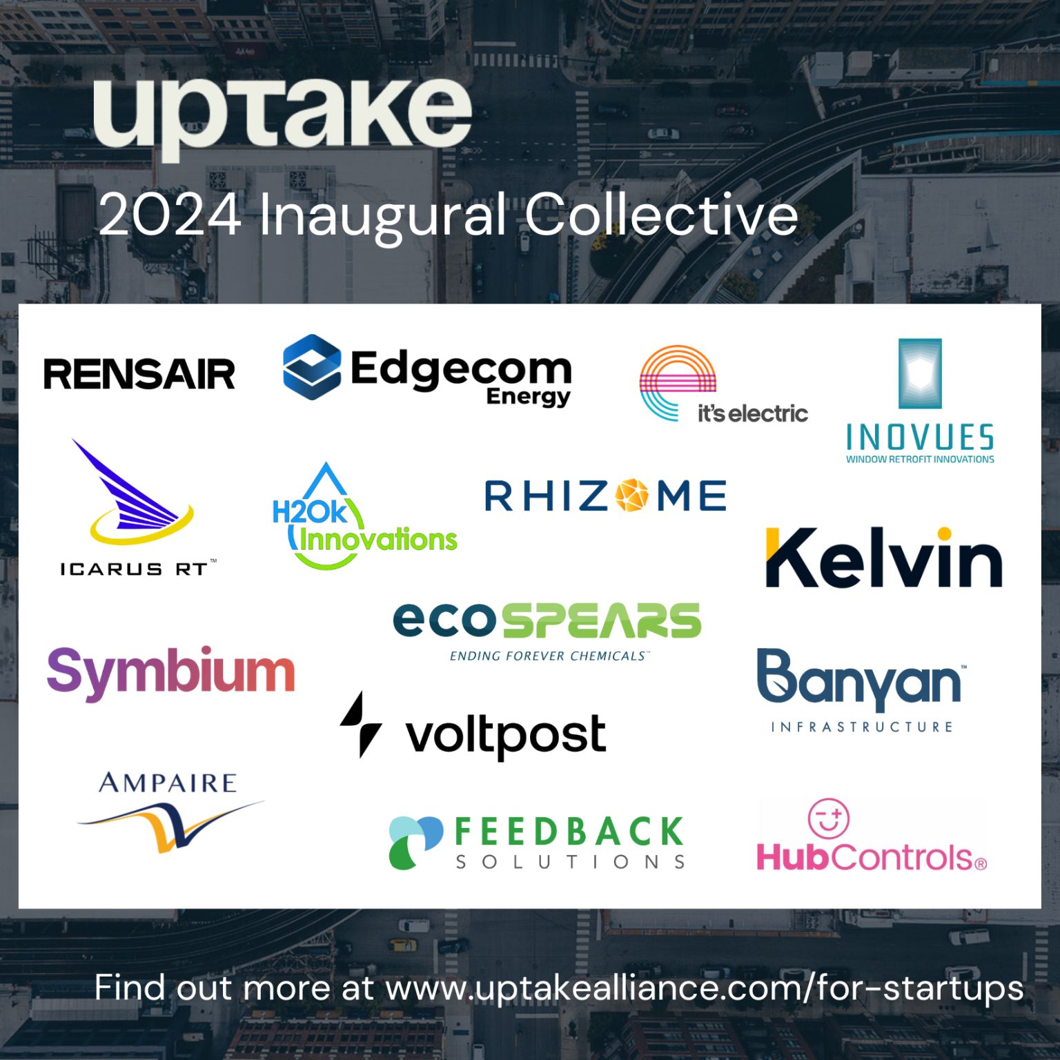 UPTAKE ALLIANCE ANNOUNCES INAUGURAL COHORT OF 15 CLIMATETECH STARTUPS