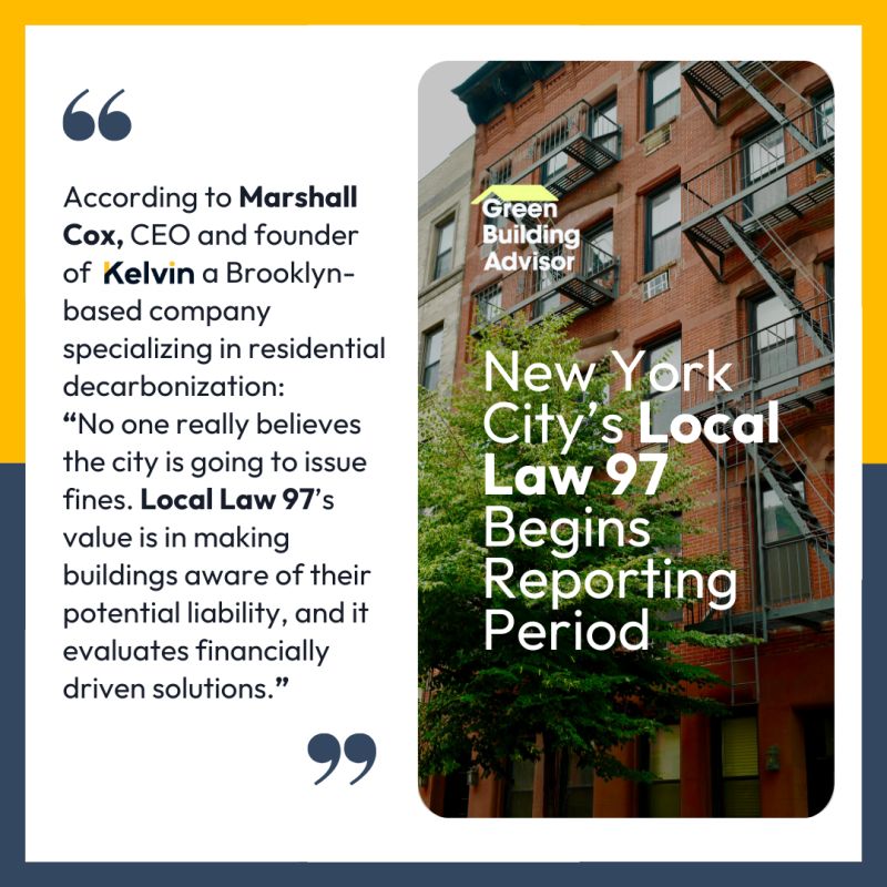 [Green Building Advisor] New York City’s Local Law 97 Begins Reporting Period